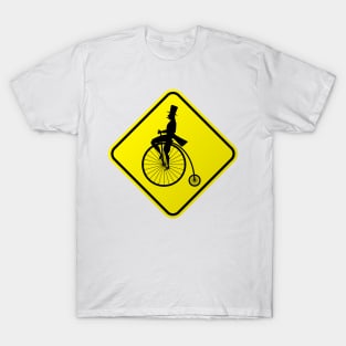 Penny Farthing Crossing Ahead T-Shirt